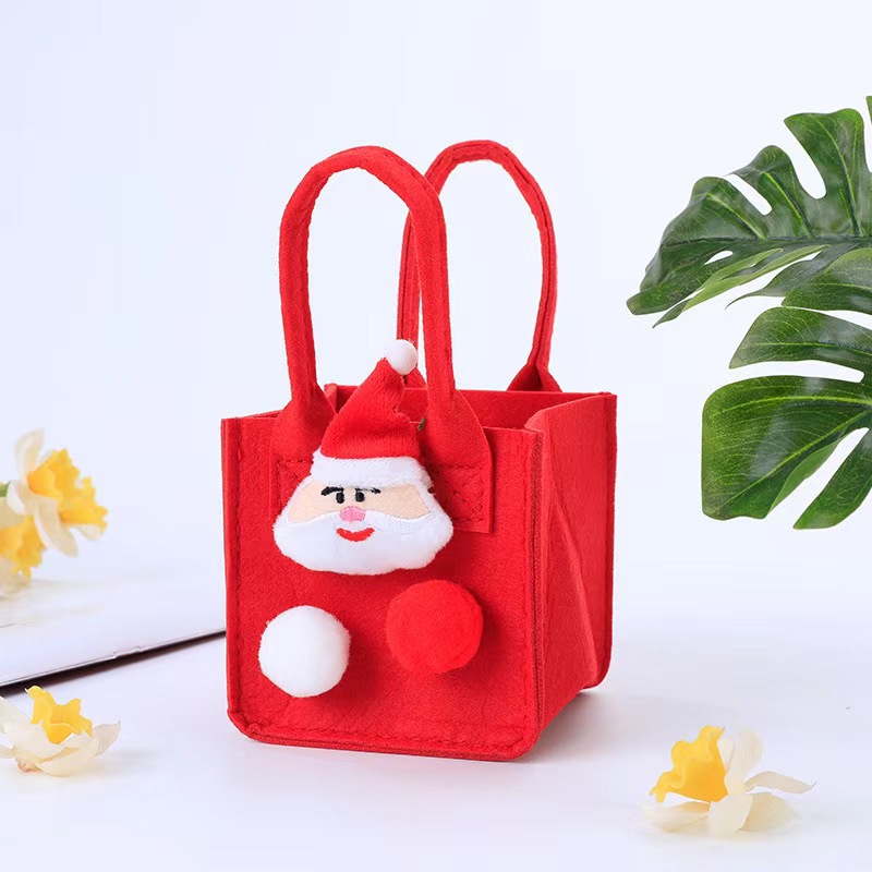 Wholesale Christmas Eve Apple Gift Box Felt Tote Bag Santa Gift Bag