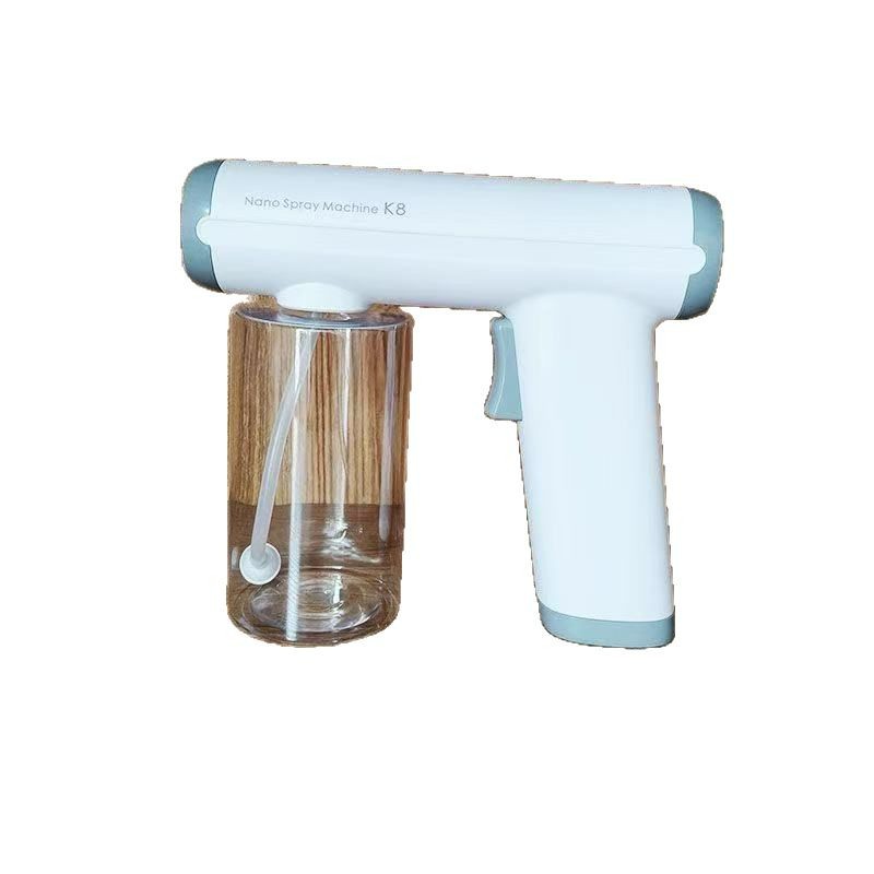 Cross-Border Household Disinfection Spray Gun Rechargeable Nano Spray Electric Blue Light Handheld Alcohol Sprayer