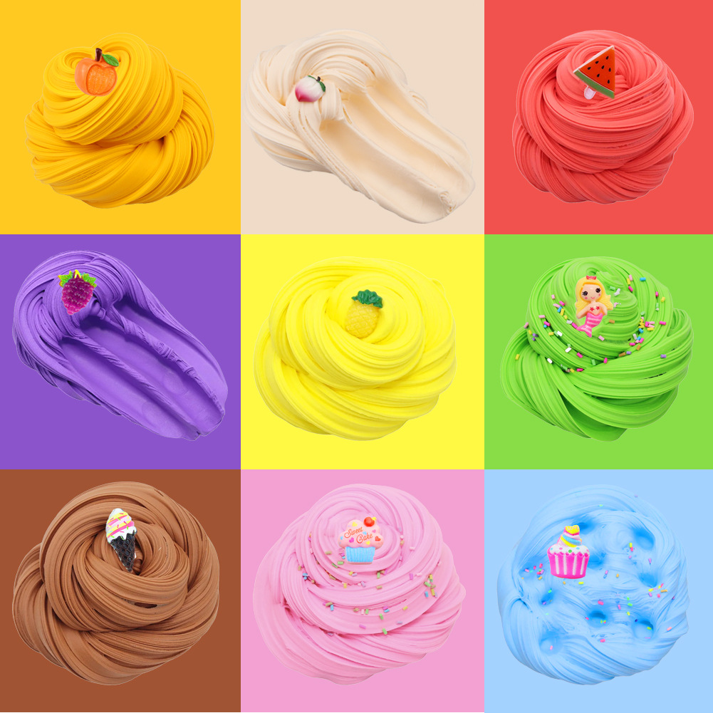 Amazon's Best-Selling 9-Color Mud Slime Kit Cotton Mud Non-Stick DIY Plasticine Set Creative Mud