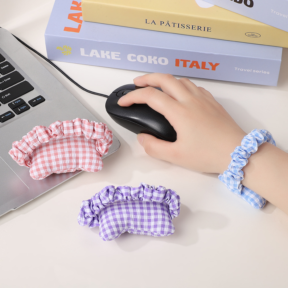 New keyboard hand rest summer mouse wrist small pillow cute giant soft bubble plaid wrist mouse pad hair ring