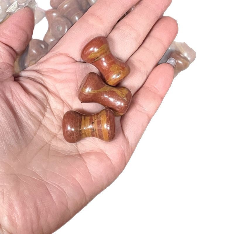 Red Meteorite Stone Roller Bead Accessories for Finger Massage, Manufacturer Wholesale, Size 2.7cm * 1.7cm Beads 1.3