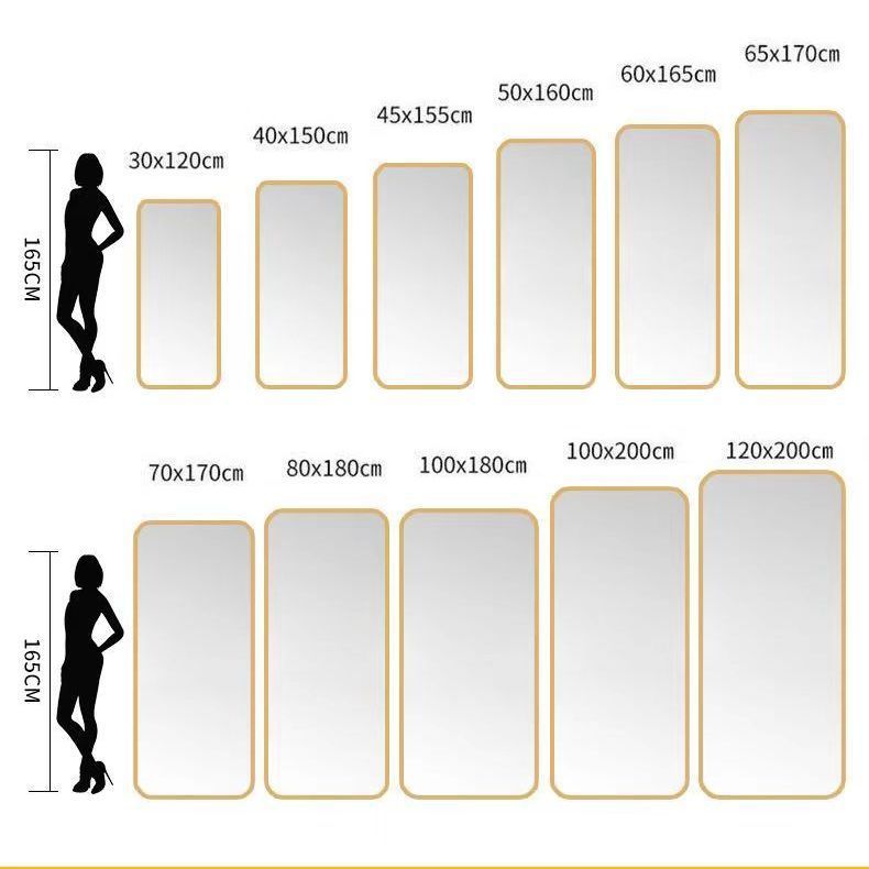 Full-Length Mirror, Dressing Mirror, Floor-Standing Mirror, Home Wall-Mounted Bedroom Makeup Mirror, Dormitory Simple Style Three-Dimensional Fitting Mirror