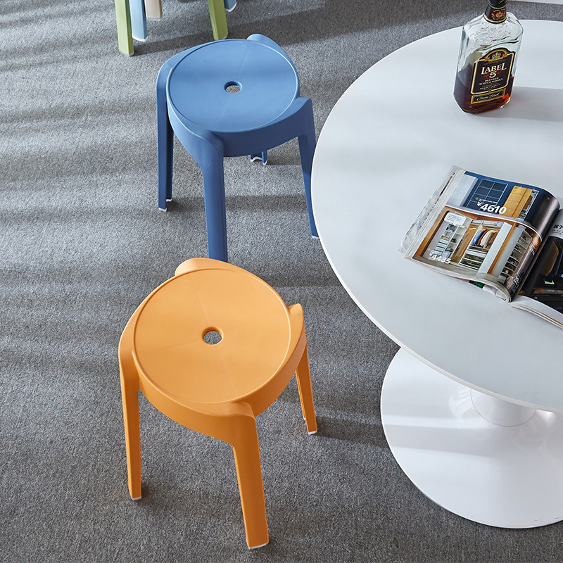 Plastic Stool Household Stackable Cyclone Stool Simple Living Room Dining Table Round Stool Portable Windmill Stool Creative Bench