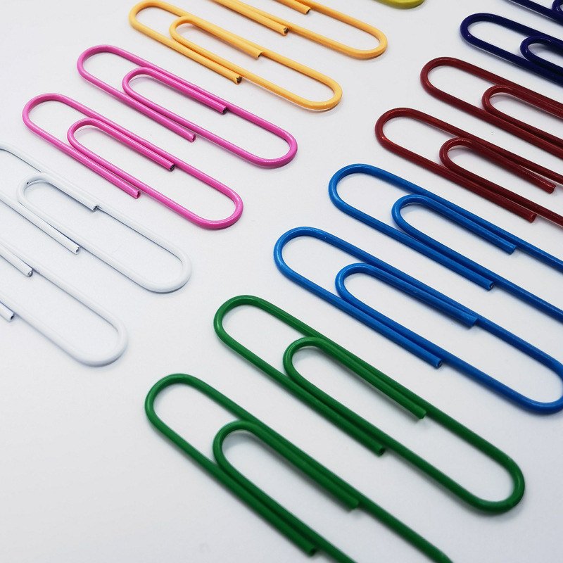 Wholesale Colorful Plastic Coated Paper Clips, Special-Shaped Paper Clips, Office Paper Clips 28/33/50mm Paper Clips Stationery