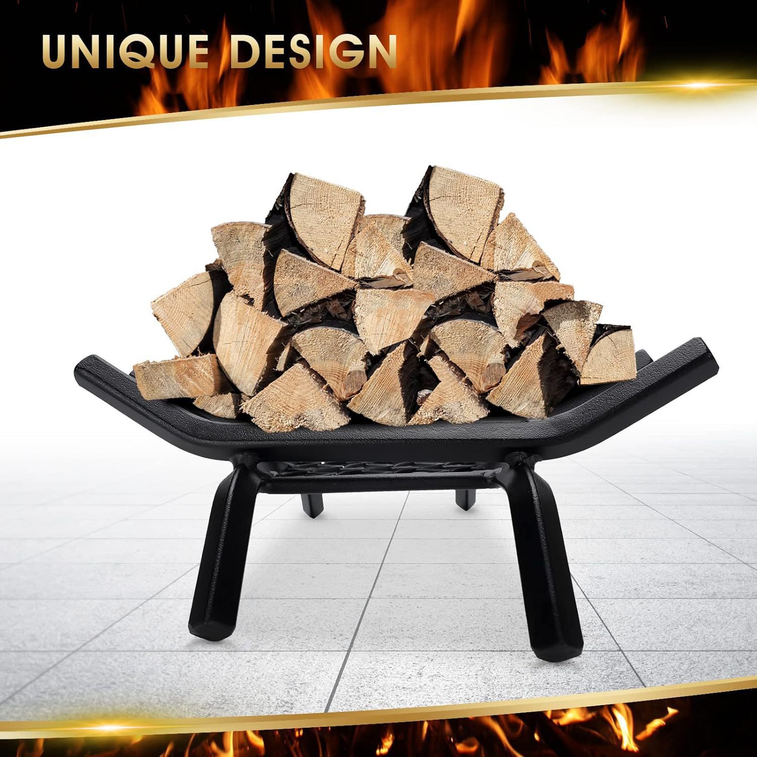 Foreign trade dedicated to high temperature resistant firewood rack outdoor wood storage rack fireplace baking rack storage finishing firewood underframe