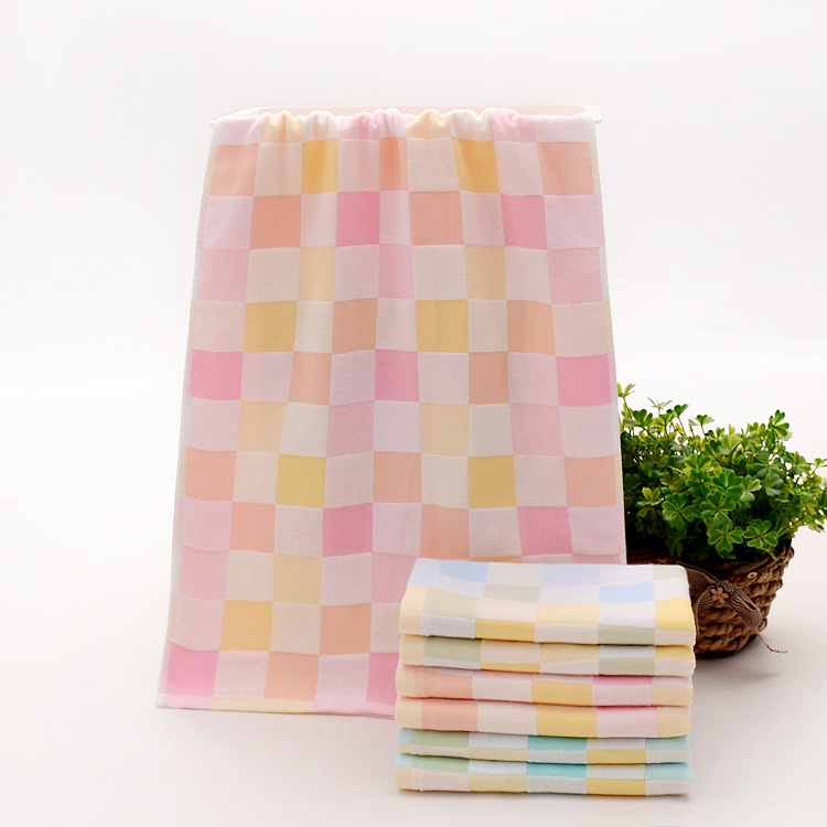 Cotton double gauze small towel children's face towel sweat absorbent towel kindergarten baby towel 25*50cm