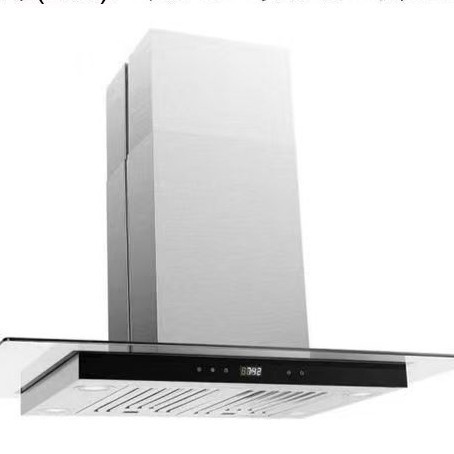 Island-Style Range Hood with Top Suction, Flat Cover, Island-Mounted, Square Shape, Reversible Switch, European and American Standard Plug