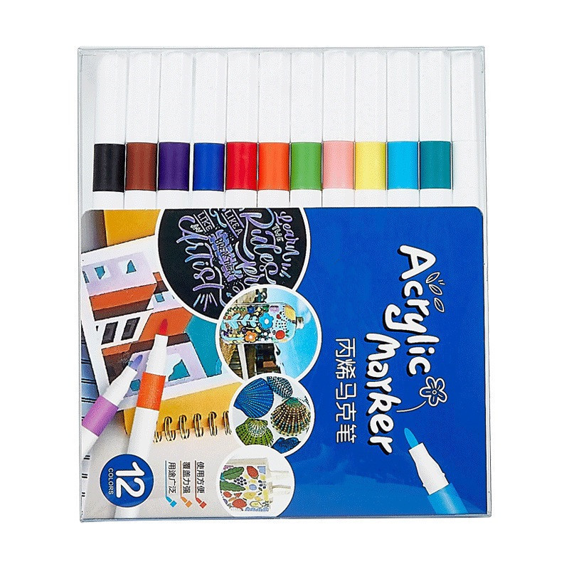 Factory direct supply acrylic marker 12/24/36/48/60 color quick-drying watercolor pen painting marker high-light pen