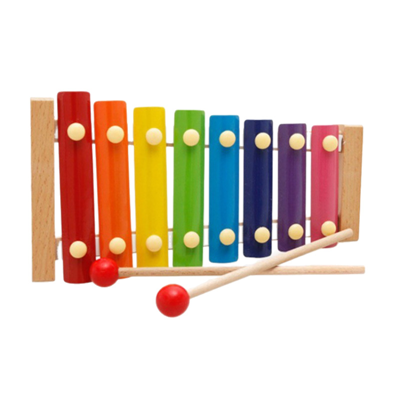 Manufacturers Wooden Children's Educational Toys Orff Musical Instruments Wooden Eight-Tone Small Wooden Accordion Toys for Infants and Toys