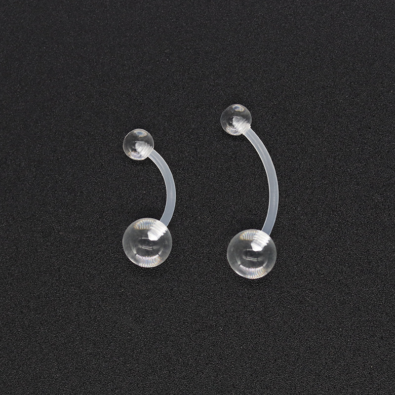 Acrylic transparent invisible navel nail UV navel ring soft rod piercing jewelry navel nail jewelry wholesale