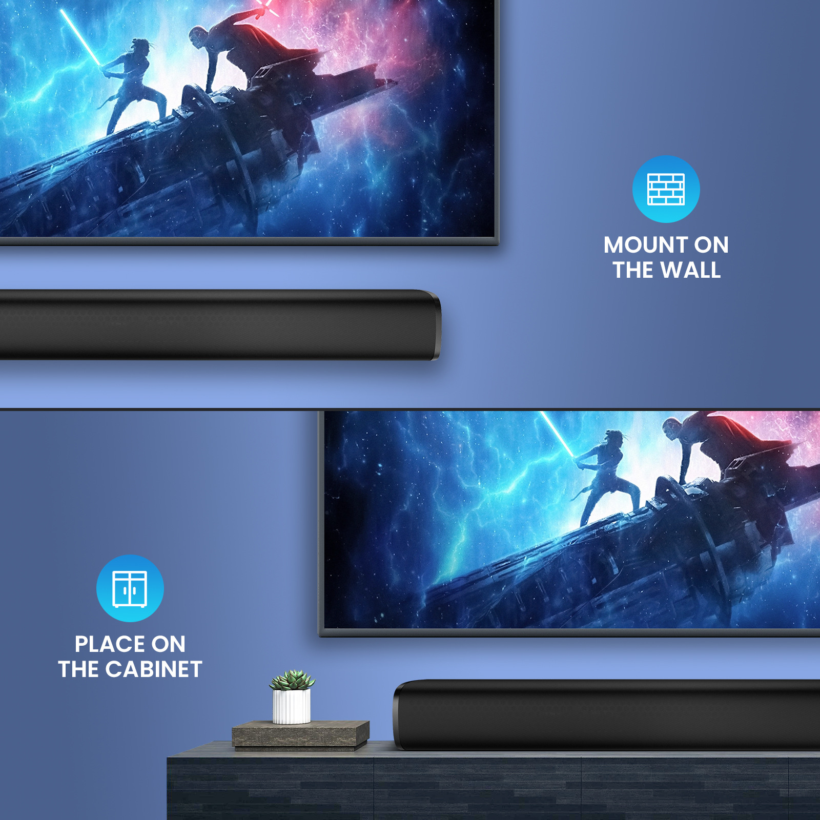 The New 50W Tv Small Bar Speaker 3D Surround Home Theater Sound Rest Supports Bluetooth Opt Supports Oem