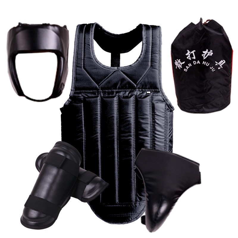 Thickened Sanda Protective Gear Set for Adults and Children, Fighting and Muay Thai Set, Boxing Protective Gear Set, Four, Five and Six Pieces