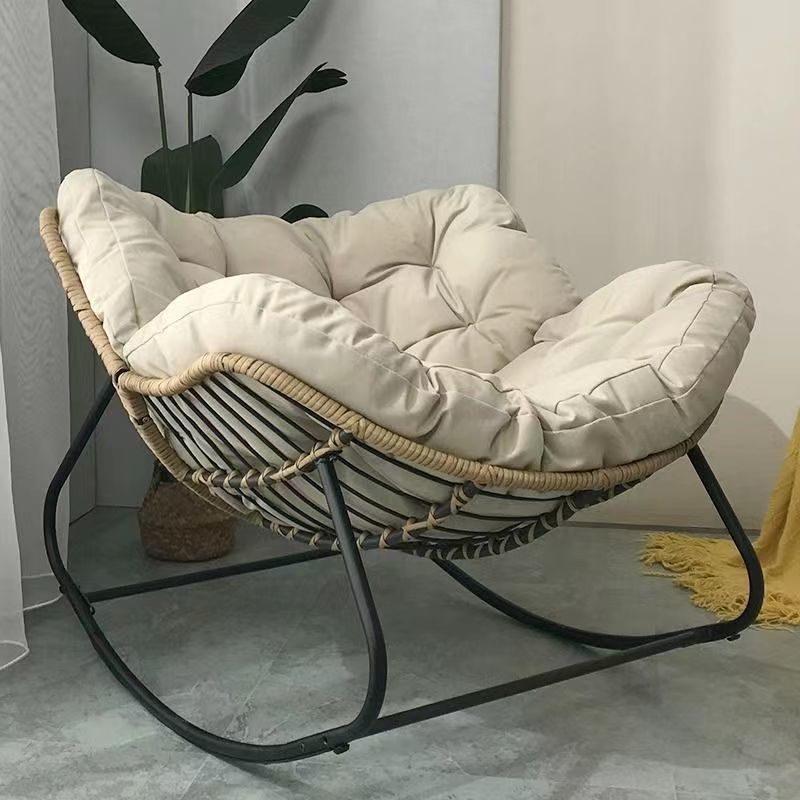 Woven Rattan Bird's Nest Rocking Chair, Reclining and Sleeping Leisure Sofa, Home Balcony Lazy Rattan Chair, Leisure Chair for Lazy People