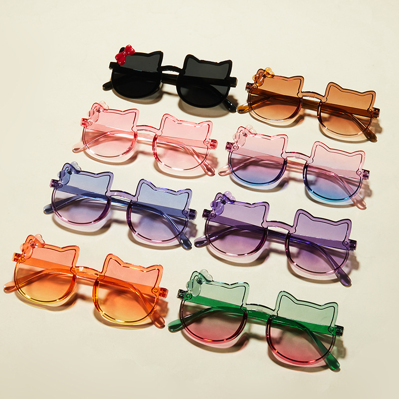 Новые солнцезащитные очки детские оптовая продажа маленькие девичьи мультяшные милые супер милые детские солнечные очки цветные очки