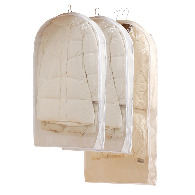 Clothes Dust Cover Household Hanging Down Jacket Dust Bag Waterproof Transparent Suit Clothes Storage Hanging Bag