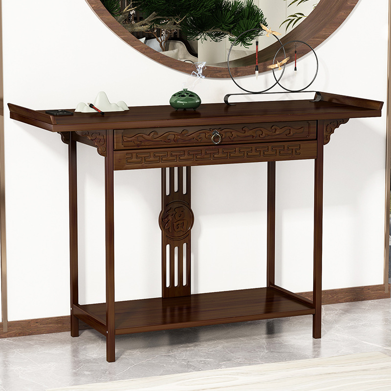 Новый китайский стиль, стол для прихожей, легкая роскошь, напольный шкаф, боковой стол, массив дерева, шкаф для прихожей