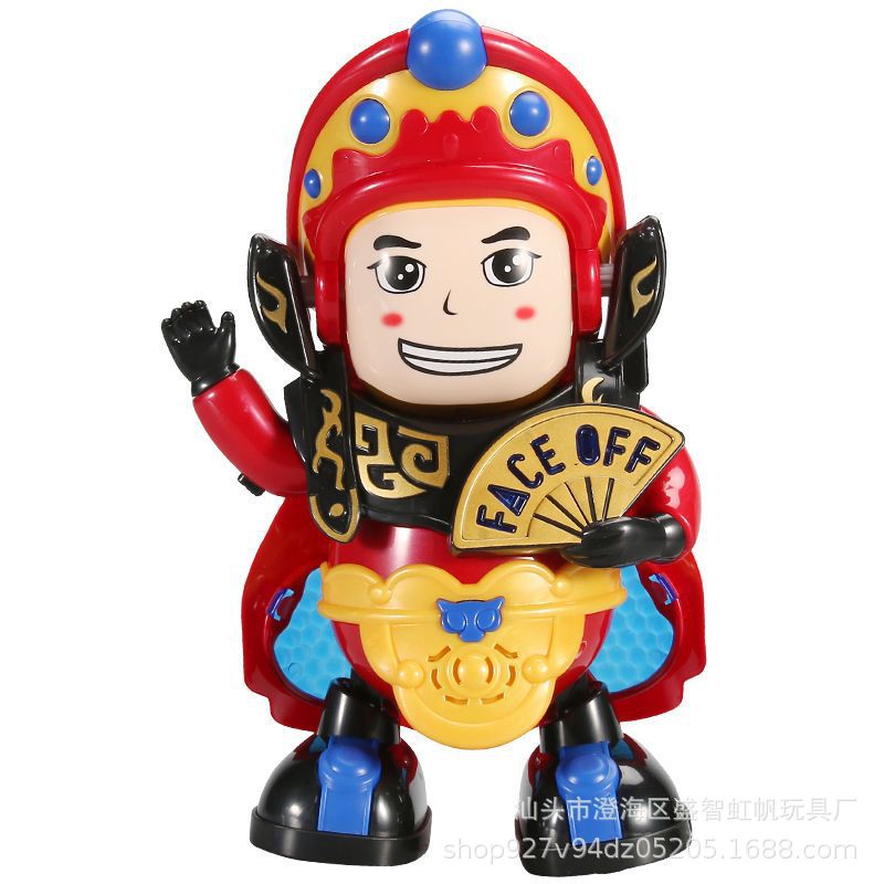 Trembling with Electric Dancing Sichuan Opera Face-changing Doll Music Walking Beijing Opera Facial Mask Children Doll Robot