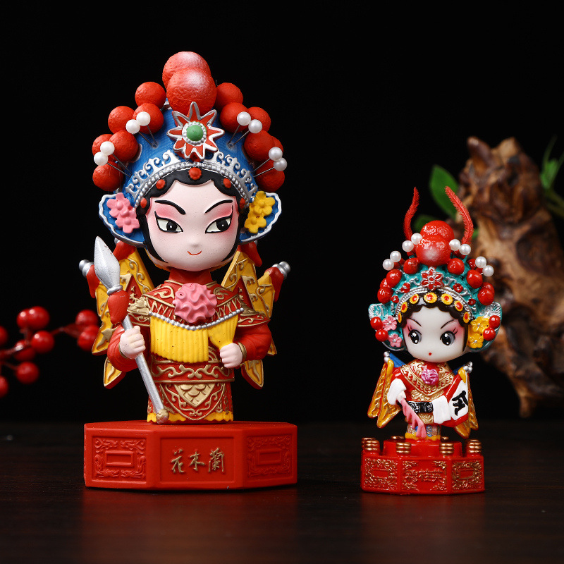 Old Beijing Opera Opera Ornaments Mask Decorative Doll Shake Head Doll Chinese Style Characteristic Folk Crafts