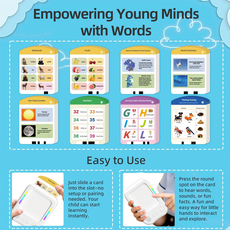 Children's Enlightenment Educational Card Reading Machine Early Education English Learning Machine Intelligent Card Reading Machine Infant Toys Cross-Border