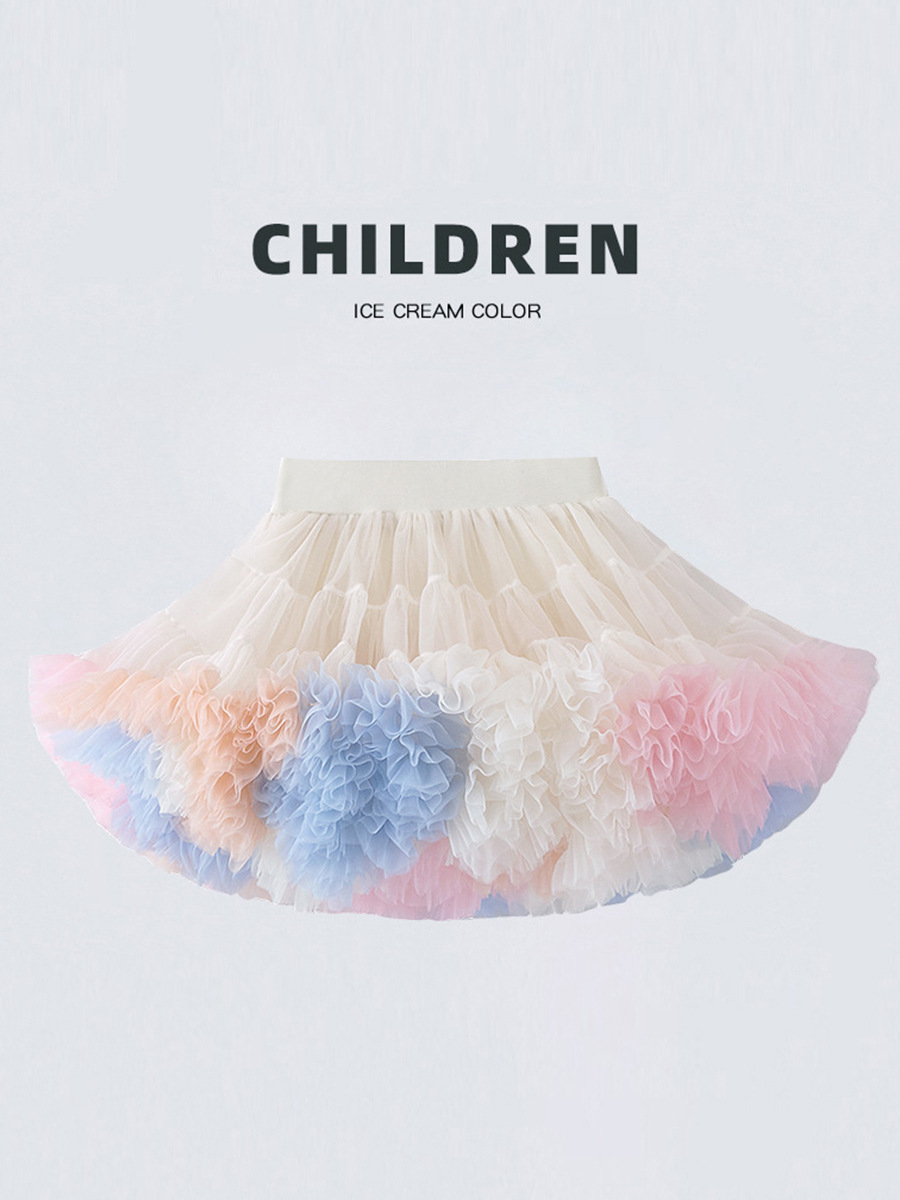 Princess Dress for Girls, Tutu Skirt, Class a Children's Half Skirt, Super Puffy Cake Skirt, Mesh Puffy Skirt, Girl's Skirt for Summer
