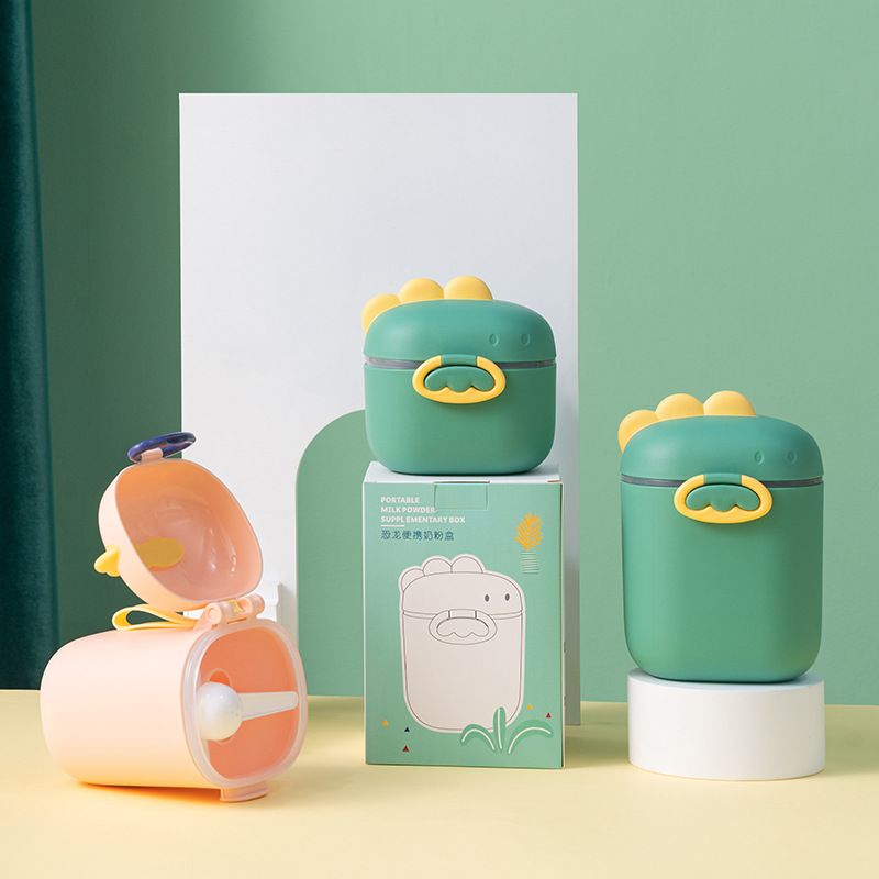 Коробка для молочной смеси в виде динозавра, портативная, вместительная, для хранения закусок