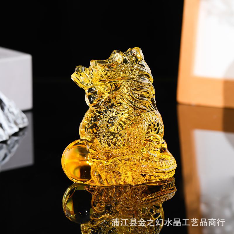 New Crystal Dragon decoration twelve Zodiac dragon year gift Crystal Crafts colorful glass dragon wholesale