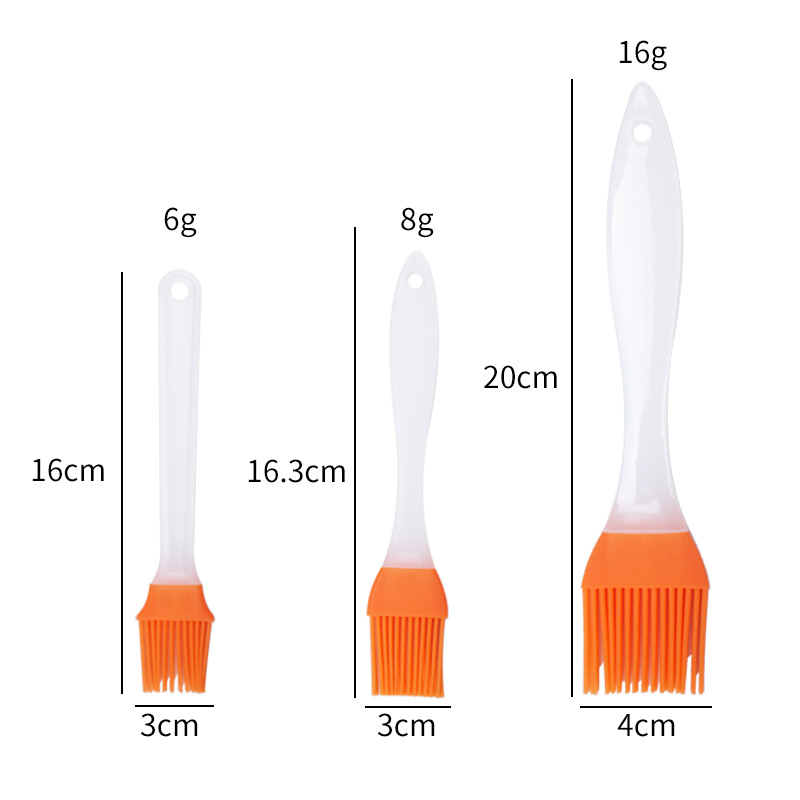 Silicone oil brush small size split lint-free barbecue seasoning brush high temperature baking oil brush plastic handle barbecue brush