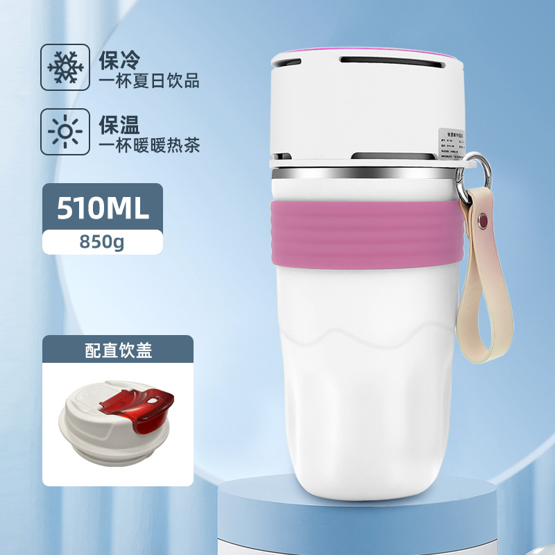 Refrigeration water cup fast hot and cold dual-purpose office dormitory mini USB car water cup constant temperature heating water cup