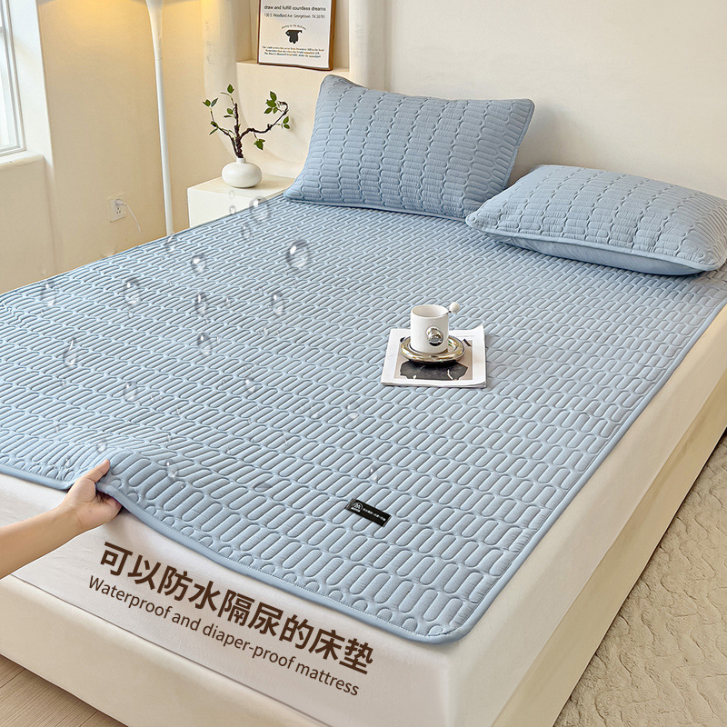 Cross-border Waterproof Bed Cover Padded Cotton Mattress Mattress Class A Mattress Pillowcase Three-piece Set Diaphragm Pad Bed Sheet Whole Bed Bedspread
