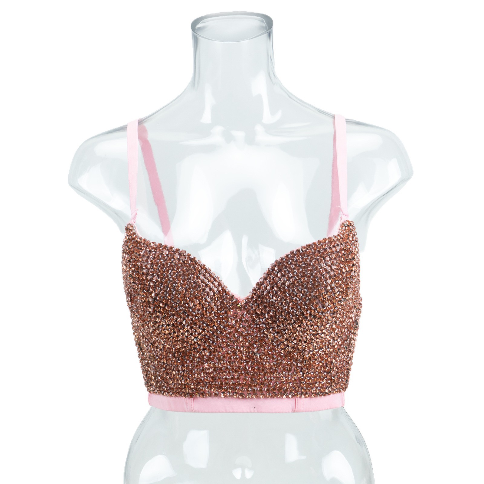 Meihua Bright Diamond Starry Sky Belly Dance Fishbone Bra Small Suspender Outer Wear Inner Wear Body Shaping Tube Top Stage Performance Clothing