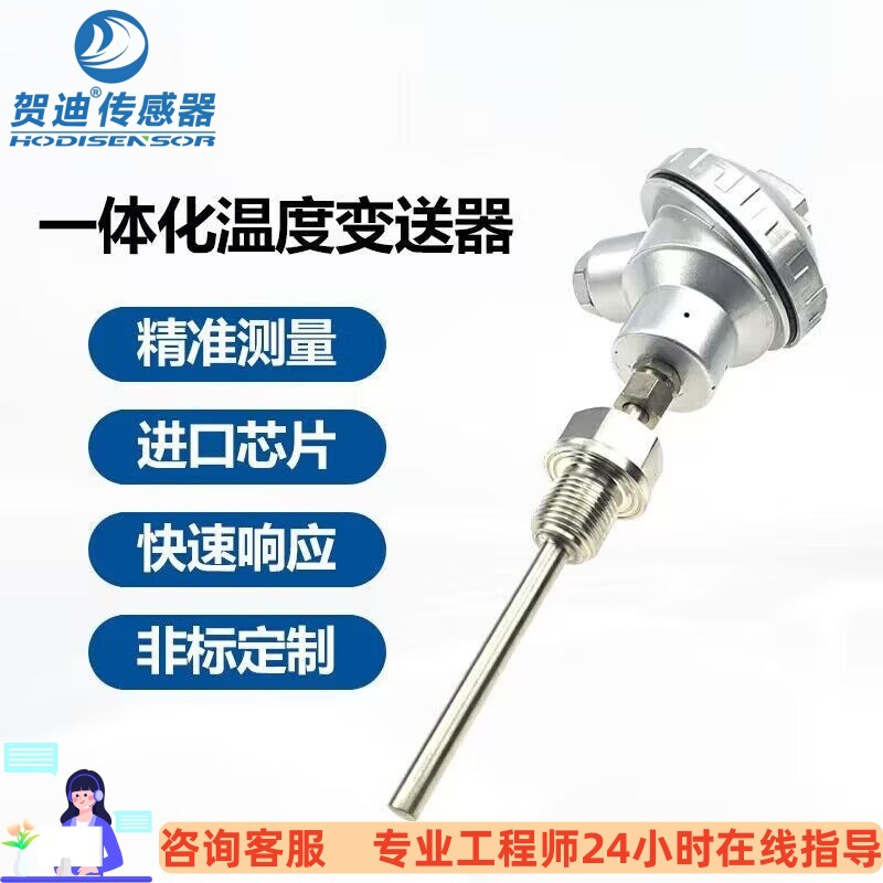 Hedi Integrated Temperature Transmitter Temperature Sensor Pt100 Thermal Resistance Thermocouple High Temperature Resistant Ejk Type