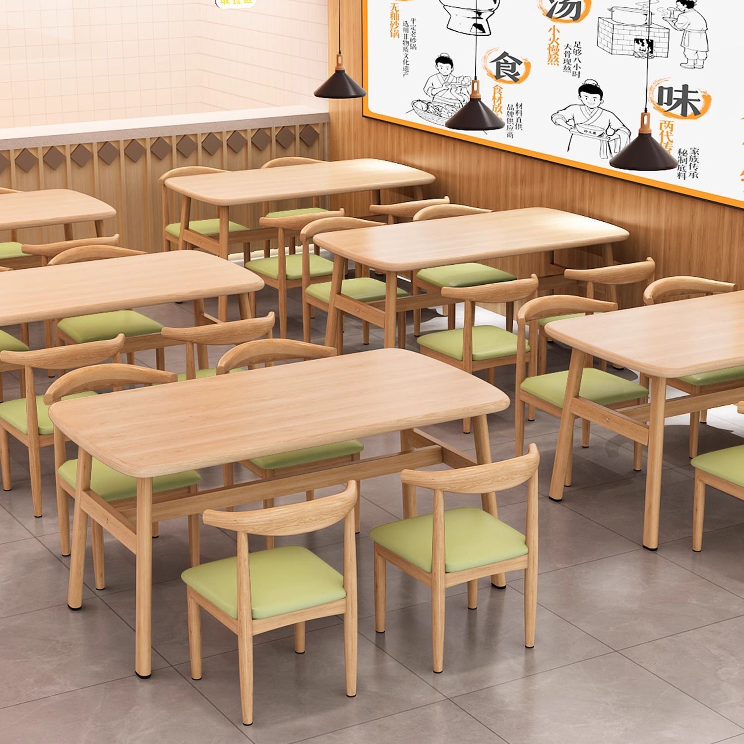 Обеденный стол и стул, комбинация для аренды, стол для быстрого питания, молочный чай, коммерческий стол