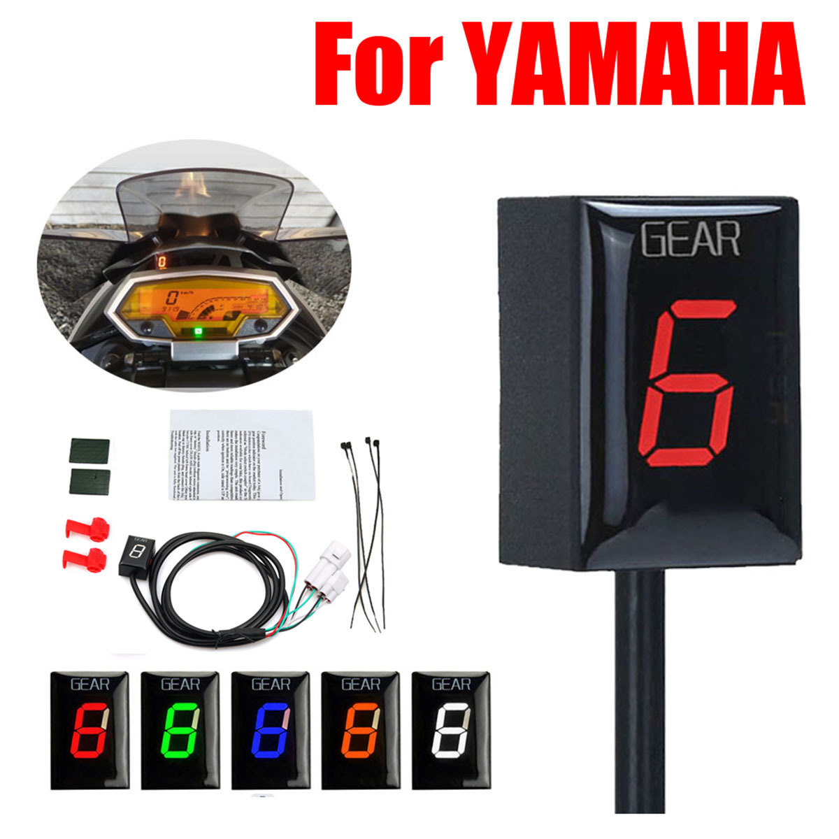 Мотоцикл модифицированный дисплей передач Yamaha цифровой LCD R1\R6\FZ09