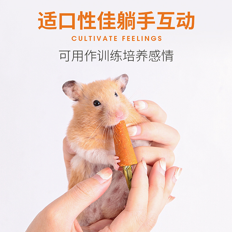 Golden Bear Grinding Stick Biscuit Snack Timothy Grass Hamster Carrot Rabbit Molar Stone Toy Landscape