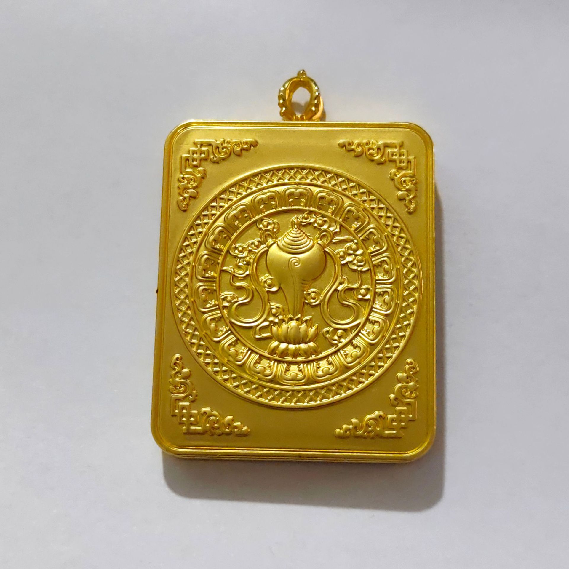 Xizang Thangka Pendant Xizang Black Yellow God of Wealth Buddha Brand Green Mother Amulet Benmingfo Necklace Alloy