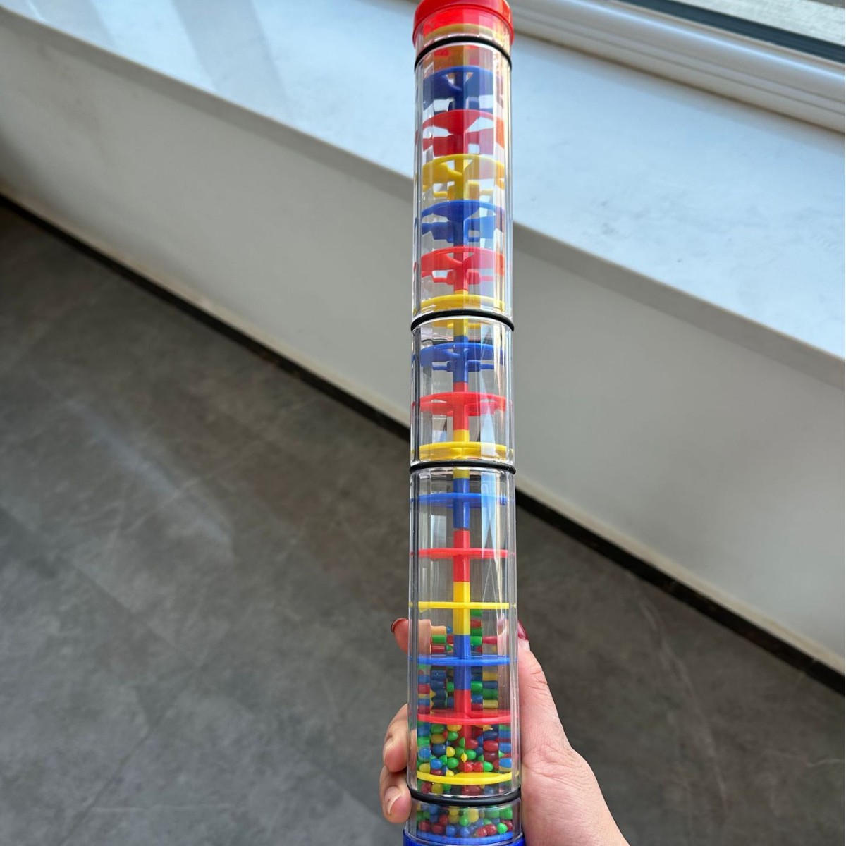 Rain Sound Sound Barrel Orff Percussion Instrument Rain Sound Simulator Barrel Rainbow Hourglass Sand Bell Early Education Music Teaching Aware