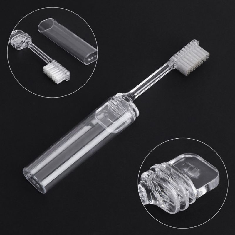 10 Travel Folding Toothbrush Set Portable Hotel Business Travel Non-Disposable Transparent Storage Toothbrush