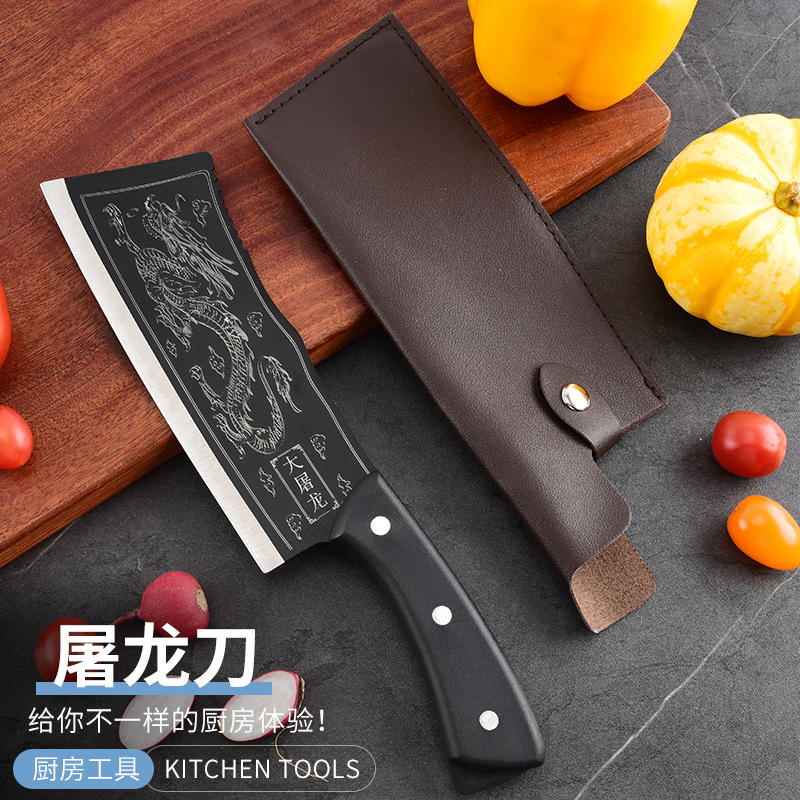 нож для кухни Yangjiang Tu Longdao бытовой нож для рубки на открытом воздухе ручной кованый кухонный нож из нержавеющей стали