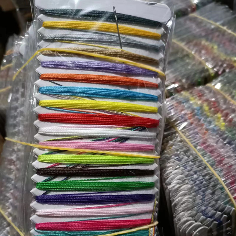 Handmade sewing bag mixed color cross stitch thread board household sewing sewing thread embroidery thread with needle 21 color random