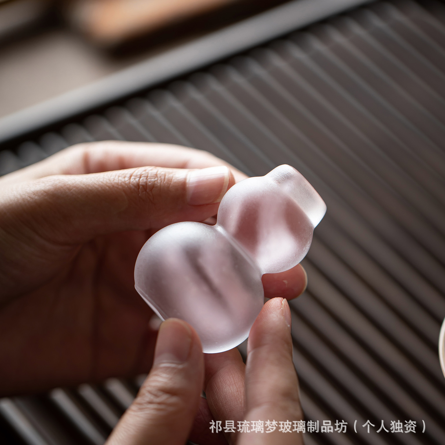 Glass Lid with Transparent Frosted Anti-Slip Base Ink Cloud Creative Tea Set Accessories Kung Fu Tea Ceremony Tea Mat Decoration