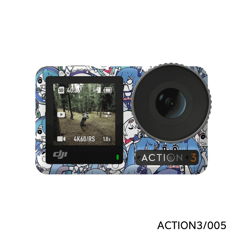 Suitable for Dji Osmo Action 3\4Th Generation Action Camera Stickers, All-Inclusive Protective Film, Color Stickers That Do Not Leave Glue