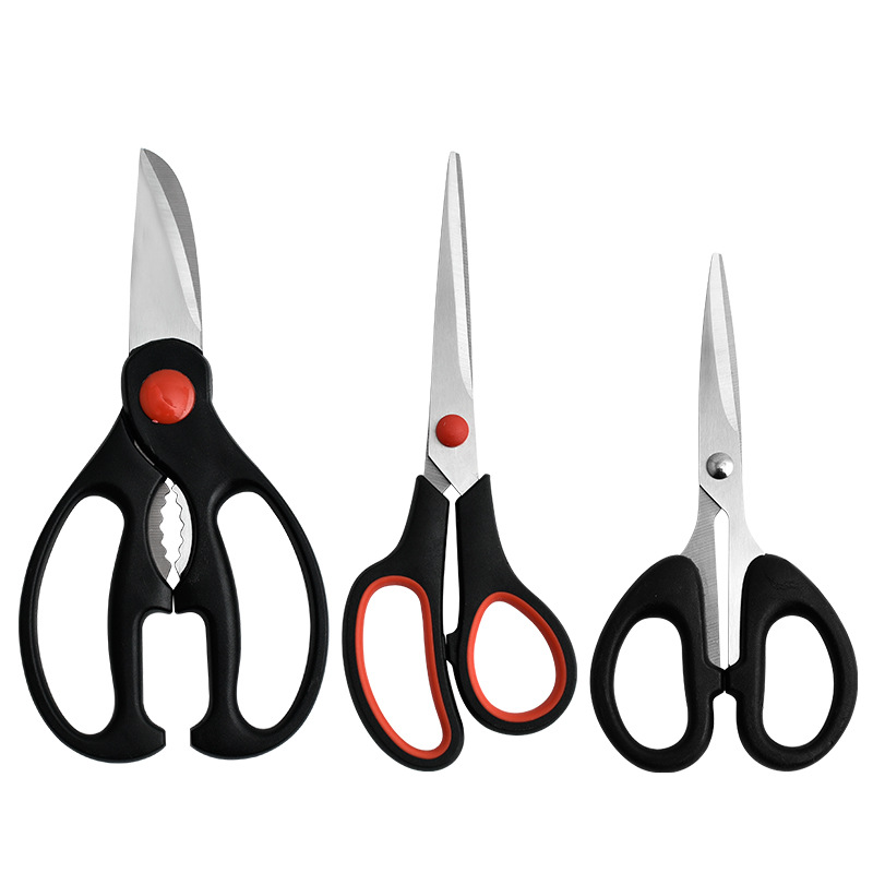 Three-piece set kitchen scissors multifunctional chicken bone scissors handmade scissors household stainless steel scissors kitchen kitchen scissors