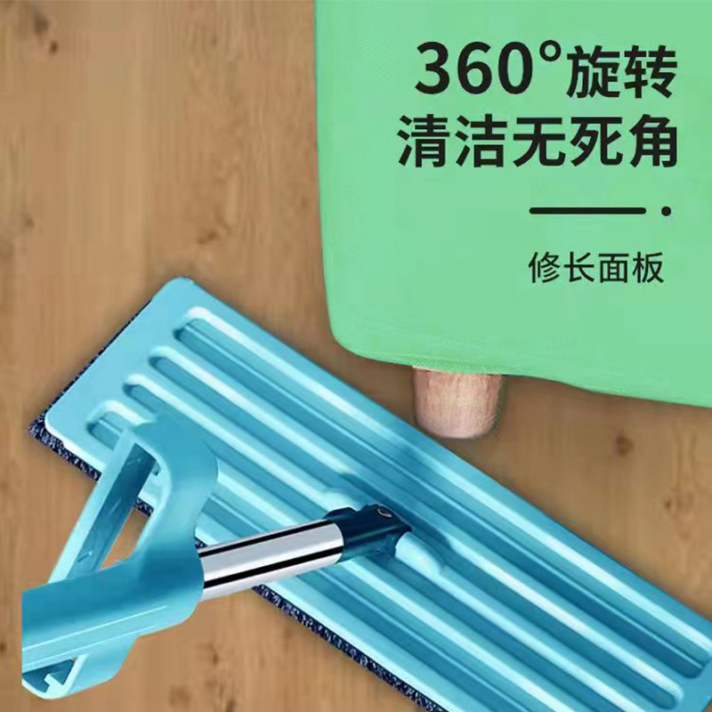 Cross-border hand-free washing lazy mop 35cm large panel mop dry and wet dual-use flat mop household manufacturers wholesale