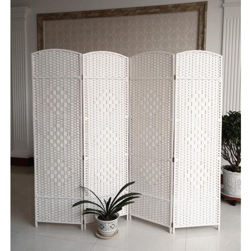 Перегородка из плетеного ротанга, складная, из массива дерева, стильный вход в отель, для гостиной, спальни, мобильный экран