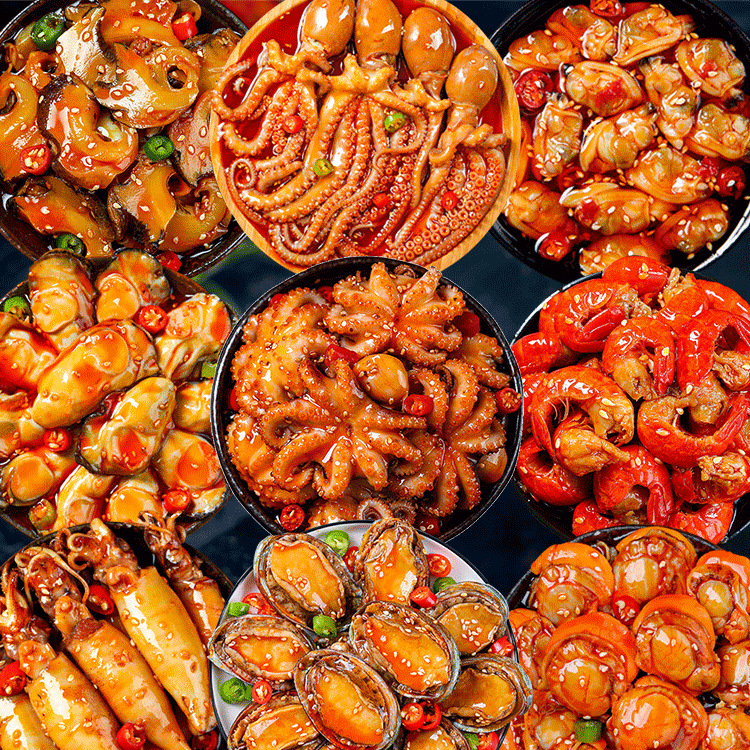 [Оптовый образец] Консервированные острые морепродукты, хвост лобстера, чесночные устрицы, закуски из морепродуктов