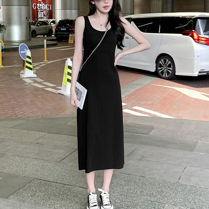 Trendy and Unique Women's Fashion 2025 New Stylish Casual Slimming Base Tank Dress with Camisole Skirt