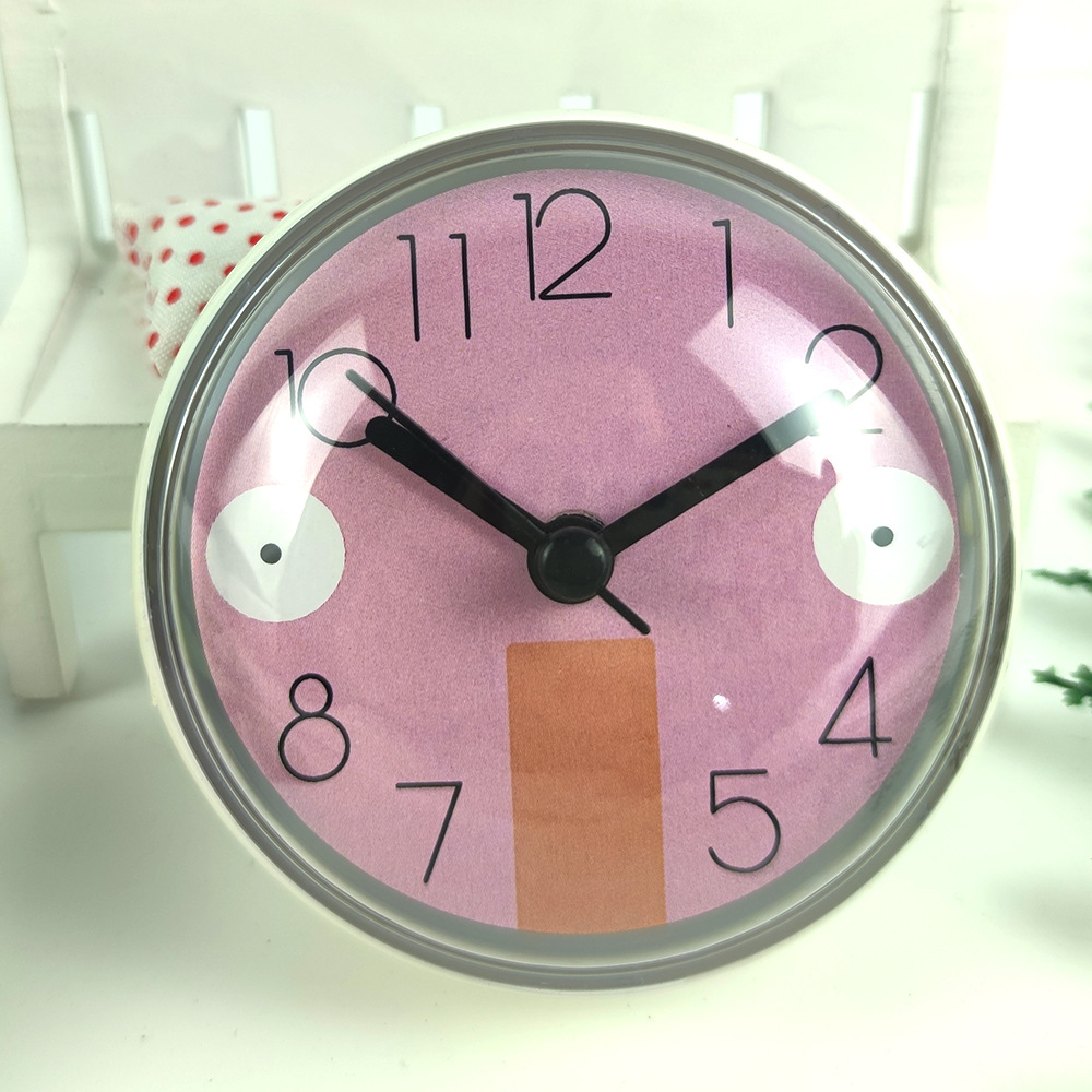 Waterproof anti-fog creative wall refrigerator bathroom mirror suction disc clock MINI clock quartz clock CLOCK