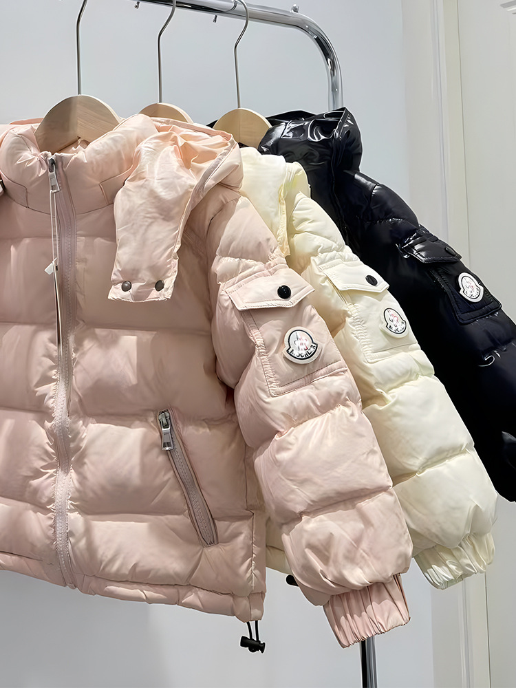 Children's down Jacket with Detachable Hood, Short Style, Thickened for Winter, Boys and Girls, Medium and Large Children, Warm, Three-Proof, Shiny Coat