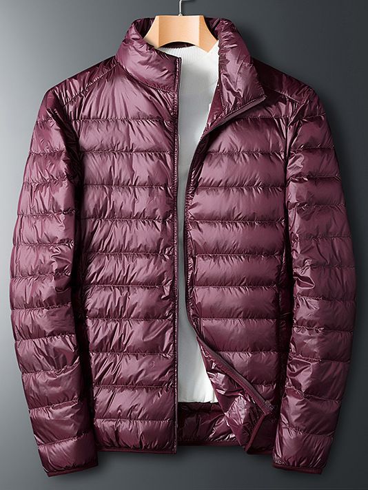 Lightweight white duck down jacket men's winter plus size loose youth short outdoor sports stand collar warm jacket