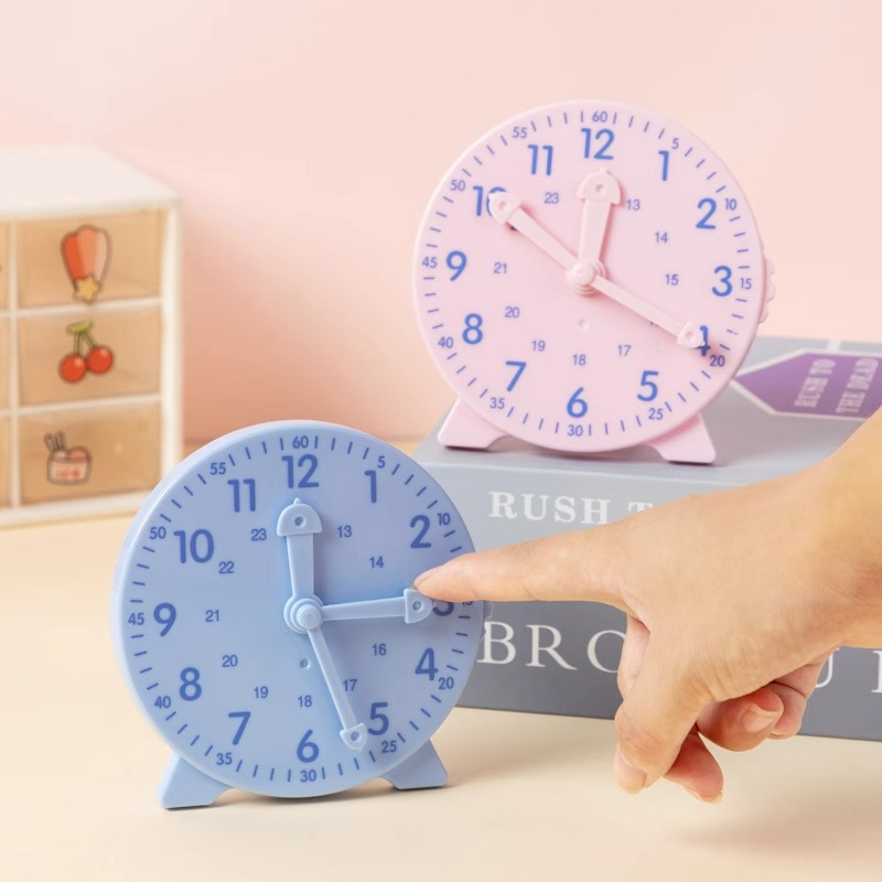 Three-pin linkage clock model children's mathematical clock cognitive teaching aids boxed primary school students learning cognitive time